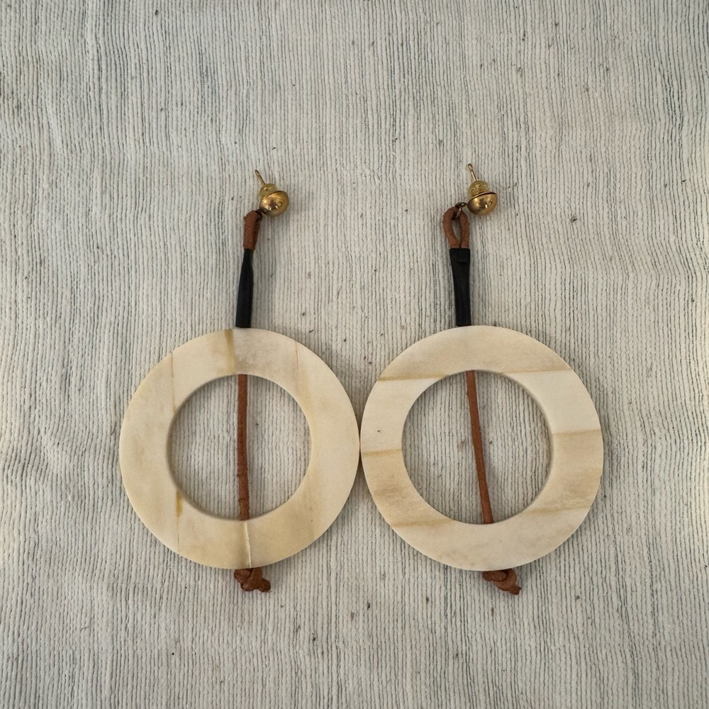Connie N’ Jack Statement Cream Circle Earrings